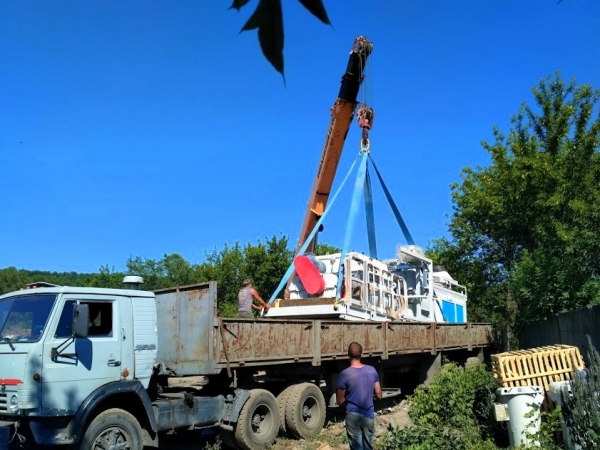 Отгрузка бетонного завода Гранит 60Д со скиповой подачей инертных материалов